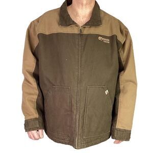 Dri Duck Chore Coat Men 3XL Brown Zip Quilt Lining Pockets Boulder Cloth Canvas